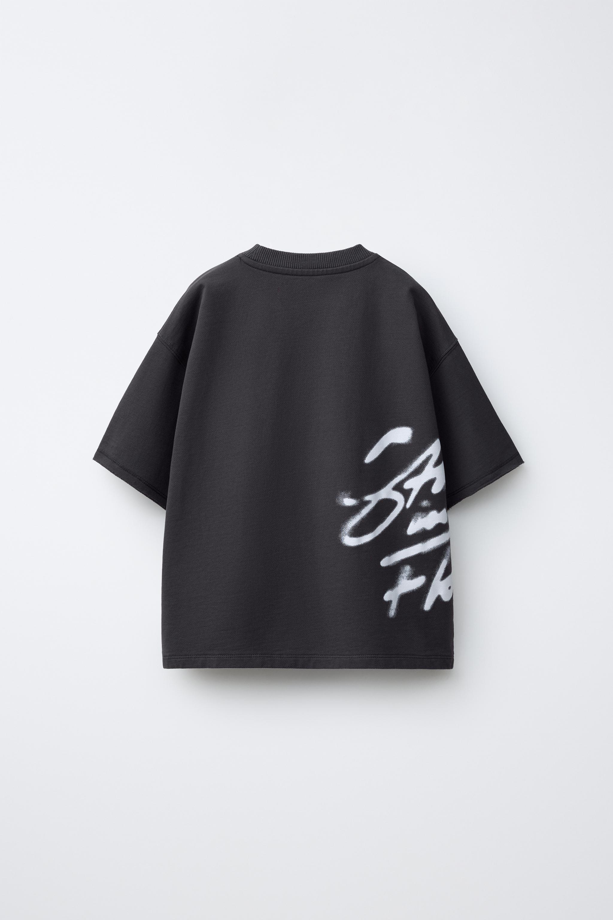 T-SHIRT MOLLETON IMPRIMÉ GRAFFITI